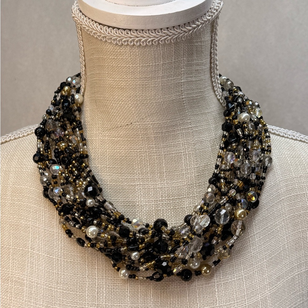 VTG Joan Rivers Multi-Strand Beaded Necklace